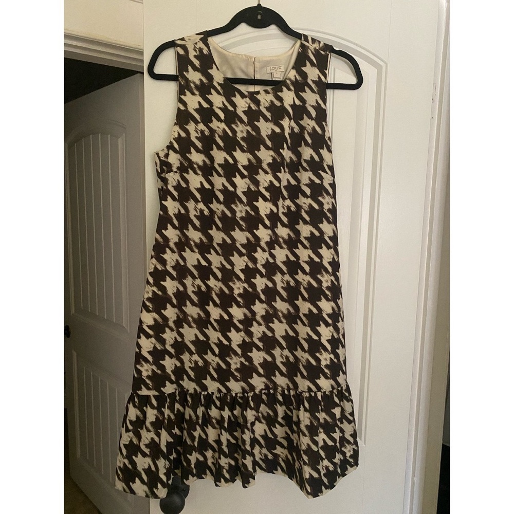 J Crew houndstooth dropped waist dress size 8